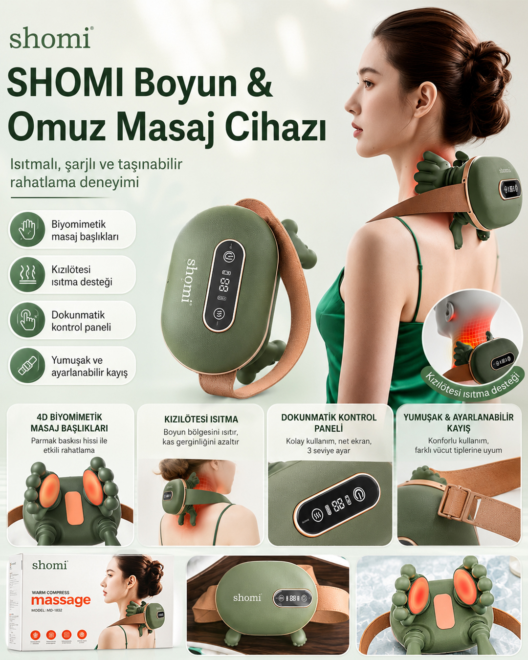 Shomi masaj aleti kullanım alanları