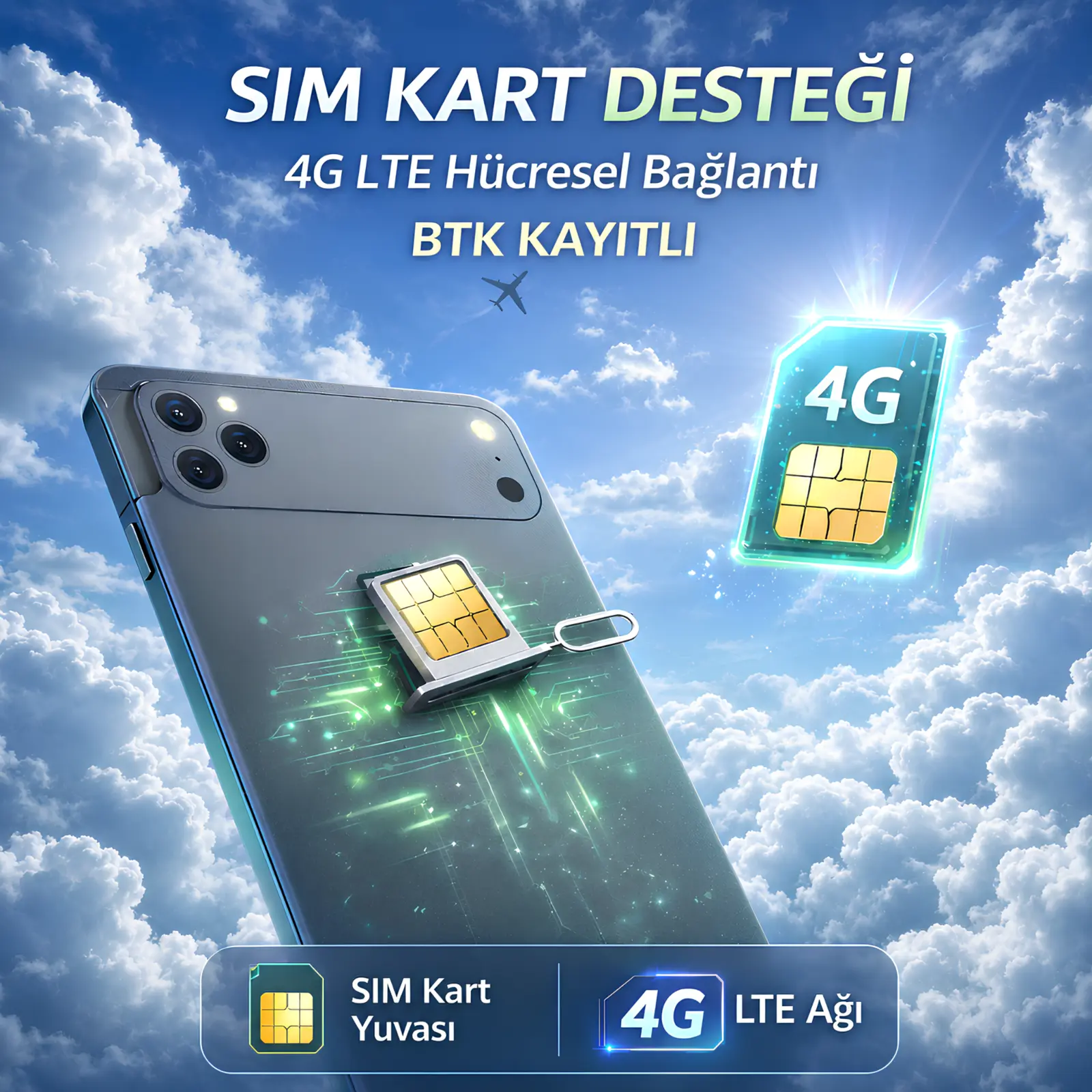 SIM kart ve 4G LTE desteği